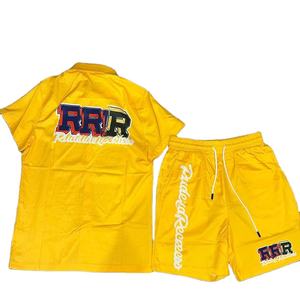 Conjunto de 2 Piezas de Verano con Logotipo Personalizado OEM, Transpirable, de Secado Rápido, Pantalones Cortos Casuales para Hombre, Camiseta de Manga Corta, Chándal 100% - Product Image 3