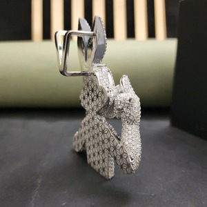 Colgante de Conejo con Moissanita Helada - Plata de Ley, Chapado en Oro de 18K y Rodio, Joyería de Lujo Estilo Hip Hop Bling, Engaste de Garra GCI IDGL - Product Image 5