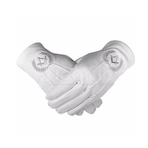Gants de travail en coton blancs maçonniques personnalisés avec logo brodé – Vente chaude – Gants 100 % coton pour usage quotidien en extérieur – Gants doux - Product Image 6