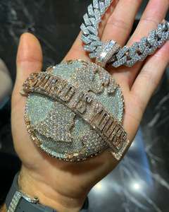 จี้เพชรทรงบริลเลียนต์คัทสุดพิเศษ ชุบทอง 18k เครื่องประดับฮิปฮอปสำหรับแร็ปเปอร์ เงินแท้ 925  ปรับแต่งได้ พร้อมจี้โมอิสซาไนต์ GRA - Product Image 1