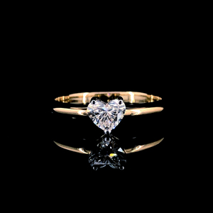Anillo de Compromiso, Boda o Promesa de Lujo SATVIK RATNA C 49, Oro Sólido de 14K, Diamante Cultivado en Laboratorio con Corte Corazón, Certificado IGI - Product Image 1