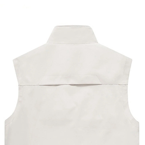 White Color Men's <b>Softshell</b> Vests Breathable Waterproof Zipper Stand Collar 250 GSM Winter Outdoor Sleeveless <b>Softshell</b> <b>Gilets</b> - Product Image 3