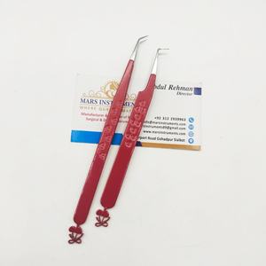 Pinzas para Extensiones de Pestañas de Color Rojo con Diseño de Cereza, Pinzas con Estampado de Corazón - Product Image 1