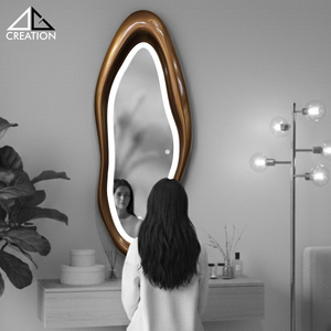 Enhance your interiors with this elegant <b>mirror</b> framed in high-quality PVC board with a protective PU coating - Product Image 1
