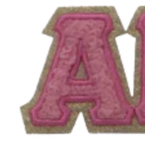 AKA Lettered Chenille <b>Patch</b> Pink Embroidered AKA Iron <b>On</b> <b>Sew</b> <b>On</b> Applique for Jackets Hoodies Backpacks Hats and Apparel - Product Image 2