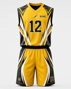 Ensemble d'uniformes de basketball personnalisés, maillot et short de basketball sublimés, vêtements de sport d'équipe avec nom, numéro et logo - Product Image 1