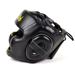 Prix de gros RTS, qualité supérieure, Fair Tex, dernier modèle, équipement d'entraînement de kickboxing jaune, protège-tête en cuir de vache véritable - Product Image 6