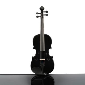 Nuovo custodia per violino acustico 3/4 con archetto e resina (nero) per studenti di musica elettrica, violini per principianti con archetto in legno di abete e tiglio - Product Image 3