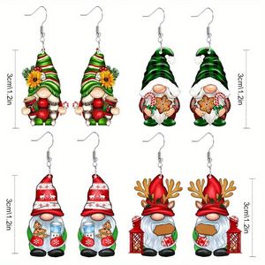 Set di 4 Paia di Orecchini Pendenti in Acrilico Unici e Divertenti, Regalo di Natale per Donne, Decorazioni per Feste alla Moda - Product Image 4