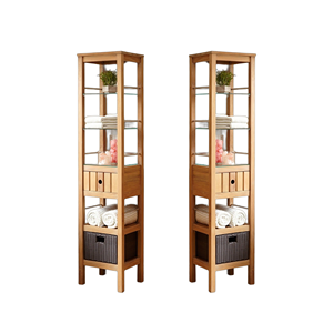 ราคาขายส่ง คุณภาพพรีเมียม ชั้นวางของในห้องน้ำอเนกประสงค์ 5 ชั้น ประหยัดพื้นที่ เฟอร์นิเจอร์ไม้สัก - Product Image 4