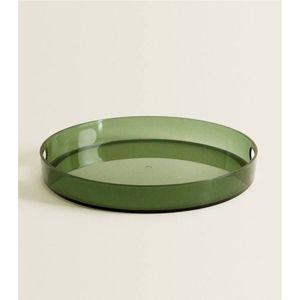 Bandeja Minimalista de Metal Esmaltado Hecha a Mano, Moderna con Detalles en Oro, Plato para Joyas, Organizador Redondo de Escritorio y Portavelas - Product Image 3