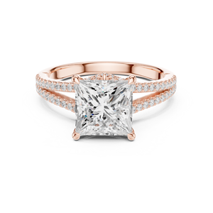 Anillo de Compromiso con Diamante Corte Princesa para Mujer, Oro Blanco, Estilo Clásico, Diamantes Naturales Certificados por GIA - Product Image 4