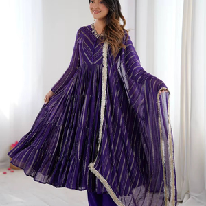 Launching New Design Trending Printed <b>Panelled</b> Gotta Patti Kurta with Pant& With Dupatta - Product Image 1