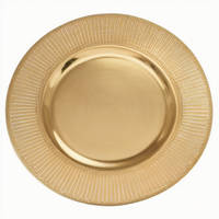 Assiette à motif floral faite à la main pour hôtels, restaurants, bars, forme ronde, métal