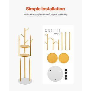 Appendiabiti da terra in quarzo con 9 ganci, appendiabiti da parete e appendiabiti da terra per ingresso e camera da letto - Product Image 6
