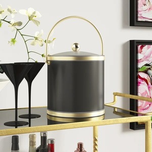 Handmade Hammered Copper <b>Ice</b> Bucket Insulated Round Metal Beverage <b>Cooler</b> Tub with Handles - Product Image 6