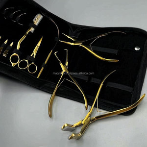 Premium <b>Micro</b>-link Tool Kit <b>Tape</b> in Hair Extensions Plier in Gold Color with Case Custom logo Extensions Hair Pulling Loop - Product Image 6