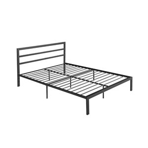 Charcoal Grey <b>Queen</b> <b>Size</b> Metal <b>Bed</b> <b>Frame</b> with Headboard - Product Image 3