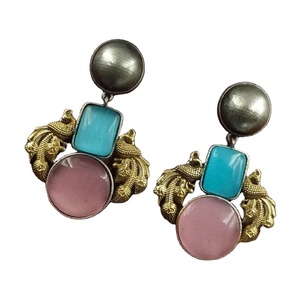 Pendientes de latón chapados en plata oxidada 2025, joyería colgante tradicional india, diseño elegante para mujeres y niñas - Product Image 4