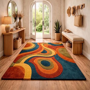 Modern Luxury Hand Tufted Wool Rug Premium Home Styling rug Contemporary Designer Artistic Statement Rug For Bedroom Home Decor - Product Image 2