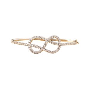 Brazalete Infinito de Oro Blanco y Amarillo de 14K con Diamante Redondo Cultivado en Laboratorio de 2.27 CT, Certificado IGI, Estilo Pulsera de Tenis - Product Image 1