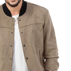 PREMIUM <b>MEN</b> CUSTOM VARSITY <b>JACKET</b> WHOLESALE VINTAGE FAUX SUEDE <b>BASEBALL</b> <b>JACKET</b> WITH SLEEVE ZIPPER POCKET - Product Image 4