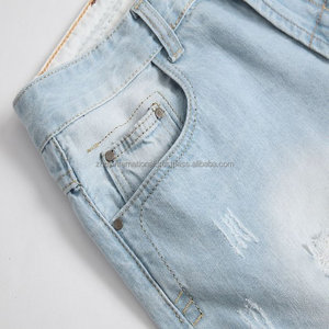 Short Cargo décontracté personnalisé pour hommes 100% coton vieilli Denim doublé Jean pantalon avec trous de haute qualité - Product Image 2