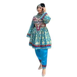 Robes de mariée afghanes Kuchi en mousseline de soie, longues, faites à la main, brodées, perlées, appliquées, lavables, style tribal, vêtements ethniques afghans Kuchi - Product Image 1