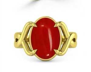 Most Selling Red Agate <b>Stone</b> Diamond <b>Ring</b> with Polished Oval Cabochon Gemstone and Elegant Gold Tone Setting <b>for</b> <b>Men</b> Women - Product Image 6