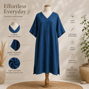 Women Oversized Cotton Linen Maxi <b>Kaftan</b> Dress V Neck Loose Fit Solid Boho Casual Beach Resort Lounge <b>Summer</b> Long Tunic Dress - Product Image 5