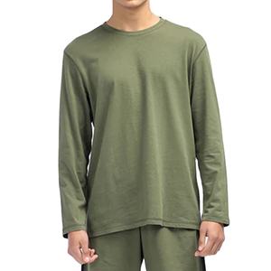 CAMISETA DE MANGA LARGA SLIM FIT DE MODA REDONDA TRANSPIRABLE DE ALGODÓN PURO PARA HOMBRE - Product Image 1