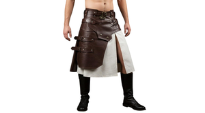 Men's Leather <b>Gladiator</b> Kilt Renaissance Sexy <b>Costume</b> with Belt-Eco-Friendly - Product Image 2