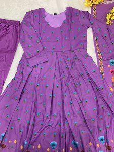 NEW Launching Designer Women's Salwar Kameez Embossed Heavy Muslin Fabric Modern Party Wear Look Collection Fullstitched Inner - Product Image 5