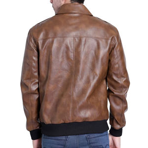 New Fashion <b>Men</b> Leather <b>Jacket</b> Zipper Style Real Leather <b>Jacket</b> <b>for</b> <b>Men</b> With Side Pockets Sheep Leather Winter <b>Jacket</b> - Product Image 4
