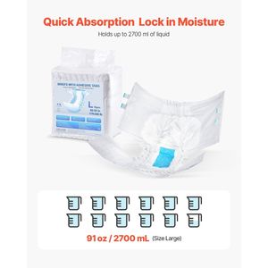 Culotte d'incontinence adulte pour hommes et femmes avec onglets adhésifs taille L - Product Image 2