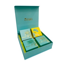 Luxury Mooncake <b>Gift</b> Packaging <b>Box</b> Custom Logo <b>Gold</b> Foil High Quality Recycled Materials Rigid Boxes Corrugated Board Photo - Product Image 2