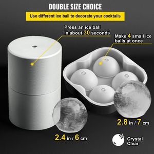 7075 anodizzato in alluminio ghiaccio per palla Press Kit grande tappetino in acciaio inox Tong due bicchieri doppio formato cristallo chiaro tondi per - Product Image 4