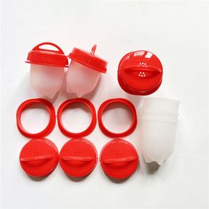 6 pcs <b>Silicone</b> Egg Poacher Non Stick Steam Egg Cooker Red Reusable Boiling Mold for Breakfast Kitchen - Product Image 4