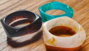 MN Exports Resin Bangle <b>Stack</b> in Turquoise Green Brown and Cream Marble Pattern Unisex Fashion Islamic Gift <b>Bracelets</b> - Product Image 4