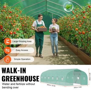 Porta con cerniera per Tunnel in acciaio zincato da 29,5x9,8x6,6 piedi 12 finestre con coperchio in PE verde avvolgitore per esterno caldo - Product Image 5