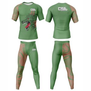 Conjunto de Rashguard de Manga Larga para MMA, Tejido Transpirable de Excelente Calidad, Diseño Elegante, Impresión por Sublimación, Traje de Compresión para Hombre - Product Image 1