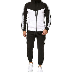 Conjunto Deportivo Personalizado de Alta Calidad para Hombre, Transpirable, con Capucha, de 2 Piezas, Cierre de Cremallera, Poliéster/Algodón, Estampado de Leopardo - Product Image 3