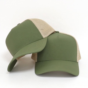 Bulk Order High Quality Polyester Blank a Frame Curved Plain 5 Panel Cap Custom logo Made Unisex Summer Mesh Trucker <b>Hats</b> - Product Image 3