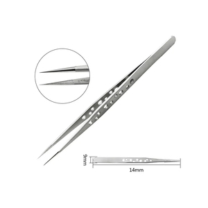 แหนบต่อขนตาสแตนเลส ด้ามจับกันลื่น พร้อมปลายไฟเบอร์แบบแหลม - Product Image 6