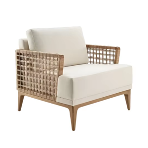Fauteuil de salon en bois de teck pour hôtel, villa, restaurant, complexe hôtelier - Vente en gros sur mesure - Product Image 1