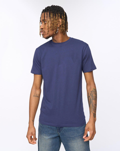 Camiseta de Manga Corta para Hombre, Cuello Redondo, Color Azul Marino, Corte Regular, Algodón Jersey, Estilo Casual, Color Sólido, Tejido Liso - Product Image 6