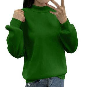 Custom Women <b>Mock</b> <b>Neck</b> Sweatshirt Oversized Pullover Fleece Casual Long Sleeve Streetwear <b>Top</b> - Product Image 2