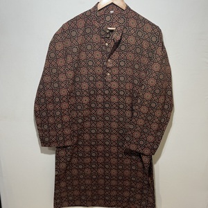 Luxury Men's Ethnic Long Kurta | 100% Cotton Full Sleeve | Traditional Floral <b>Block</b> <b>Print</b> Kurta - Product Image 1