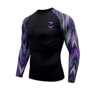 Rashguard classique uni pour hommes, imprimé, pour la pratique des arts martiaux traditionnels, ajustement sûr à prix raisonnable - Product Image 3