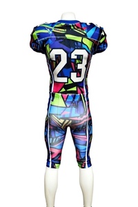 <b>Light</b> Weight Breathable Short Sleeve Custom American Football Uniform Plus Size High Quality New Style Plain Color 100% - Product Image 2
